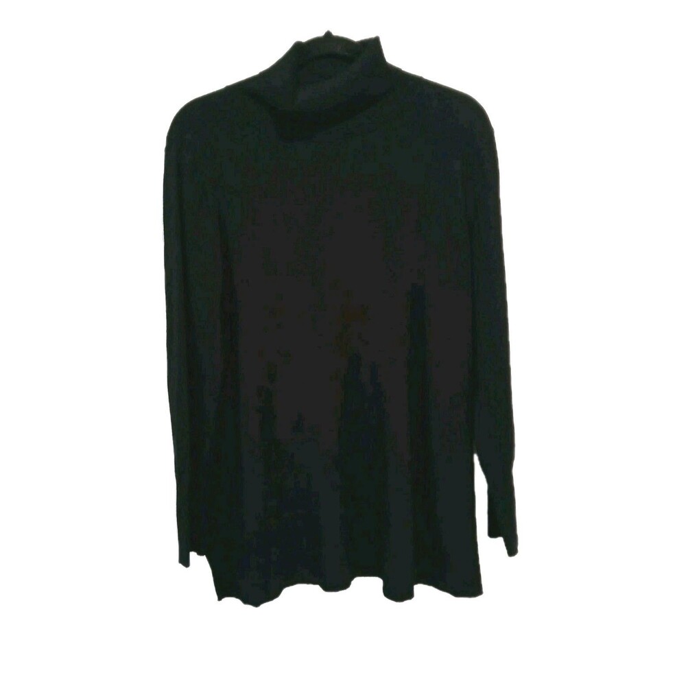 Soft Surroundings Sweater Womens Petite Large Black Turtleneck Thin Knit Viscose